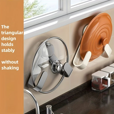 AnYabong Foldable Space-Saving Kitchen Organizer - Multi-Functional Hooks for Pot Lids, Cutting Boards & Utensils, Durable Metal with Super Absorption, Waterproof Design, Polished Finish (Black/White), Kitchen Organizers And