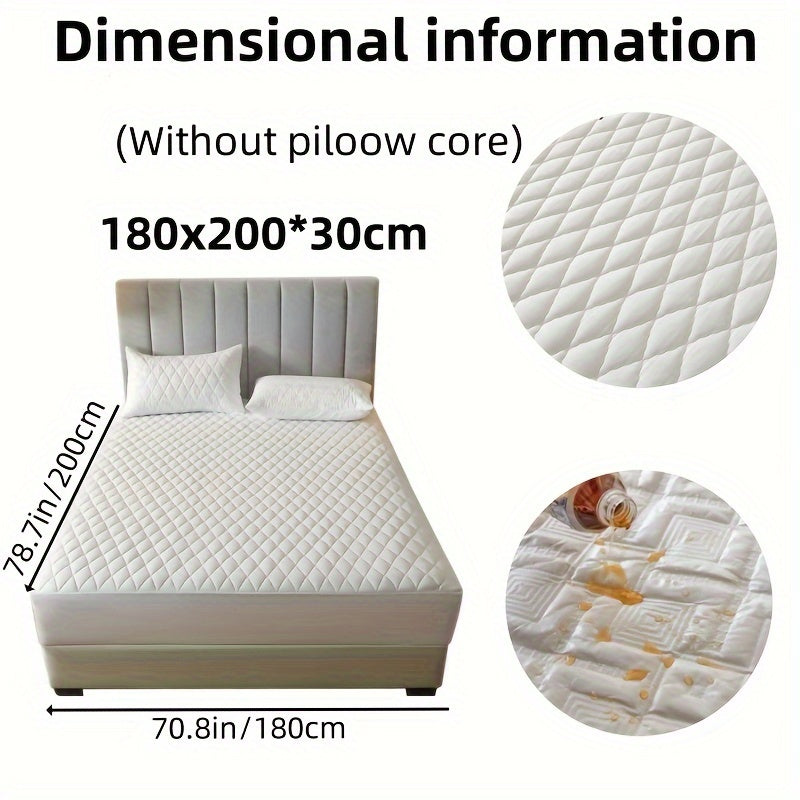 2/3pcs Set of Quilted Waterproof Bed Cover in Multiple Colors, Waterproof Mattress Protector, Bed Cover And Pillowcase Set, Non-Slip Full Coverage Bed Cover.