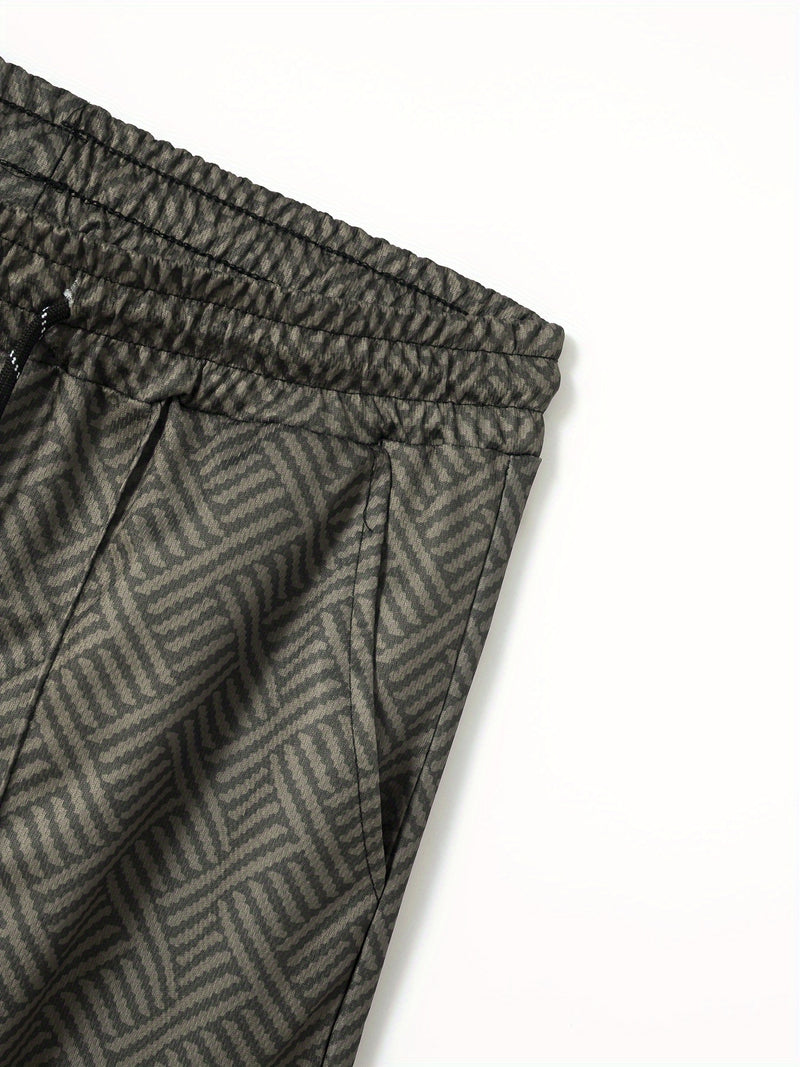 تي شيرت رجالي بأكمام قصيرة + شورت بدلة رياضية كاجوال باللون الأزرق