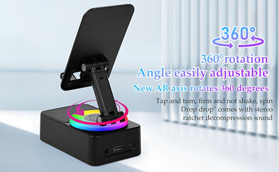 Wireless Speaker with Phone Holder, Stereo Sound, Mobile Phone Stand, Speaker with Non-Slip Base, Subwoofer Speaker - Perfect for Indoor and Outdoor Use, Desktop, Party - Ideal Gift for Family, and Friends - Suitable gifts fo