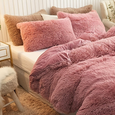 طقم غطاء لحاف فاخر من 3 قطع - غطاء سرير ناعم ومريح لجميع المواسم مصنوع من البوليستر بسحاب لغرفة النوم وغرفة الضيوف والمبيت