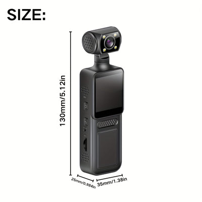 4K handheld stabilizer pocket sports camera, 4K HD camera with 180 ° rotating lens, 1.3-inch screen, portable rechargeable, Vlog camera, suitable for action shooting