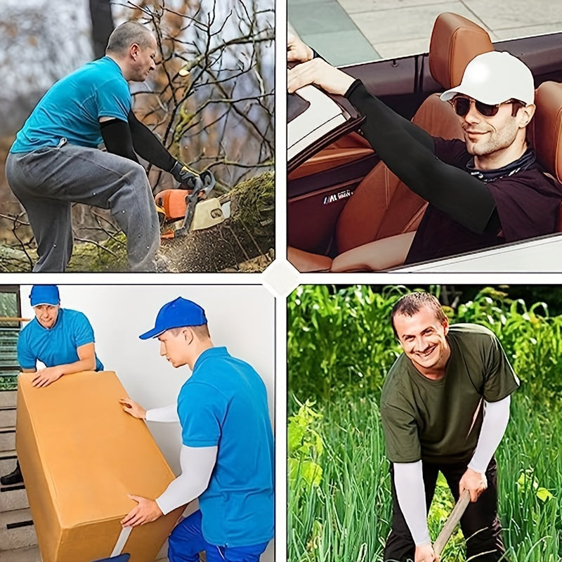 3 Pair Cooling Arm Sleeves, Arm Sleeves Breathable, Stretchable, Quick Drying for Sports & Daily Use, lce Fabric, Elastic Fit, Outdoor Accessory for Summer Activities, Cycling(15/20pairs available), Cycling Gear, Outdoor Acti