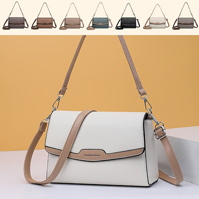 Women'S Crossbody Bag with Adjustable Strap - Purse, Magnetic Closure, Minimalist Everyday Bag for Women, Office, Travel, Parties - Available in Khaki, Light Brown, White, Gray, Purple, Black - Synthetic Faux Leather Handbag,
