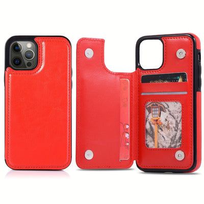 جراب iPhone قابل للطي من الجلد الصناعي عالي الجودة مع فتحات للبطاقات وحامل مقاوم للصدمات متوافق مع موديلات مختلفة بما في ذلك X XR XS Max 11 pro 12 pro 13 pro 14 15 16 SE 6 7 8 plus