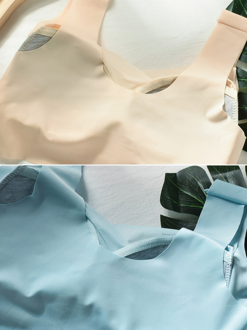 2pcs Elegant Lei Sports Bra Yoga Fitness Underwear Breathable and Comfortable with Mesh Details Women&