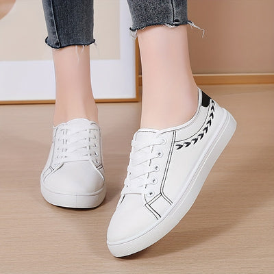 Women's Simple Canvas Shoes, Casual Lace Up Outdoor Shoes, Comfortable Low Top Sneakers