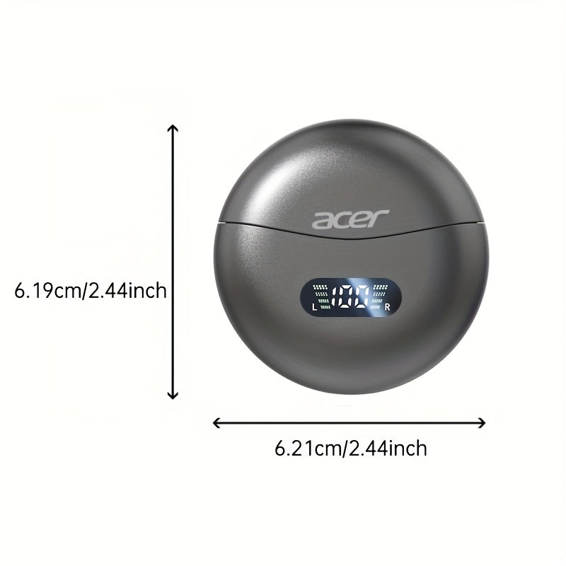 [Acer official genuine]TWS wireless headset, with fashionable lightweight touch design, adaptable sports running scene, support bass stereo and call noise reduction, with low latency gaming mode, HIFI sound. Super long standb