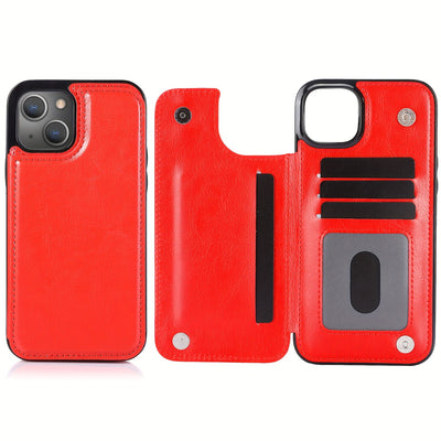 جراب iPhone قابل للطي من الجلد الصناعي عالي الجودة مع فتحات للبطاقات وحامل مقاوم للصدمات متوافق مع موديلات مختلفة بما في ذلك X XR XS Max 11 pro 12 pro 13 pro 14 15 16 SE 6 7 8 plus