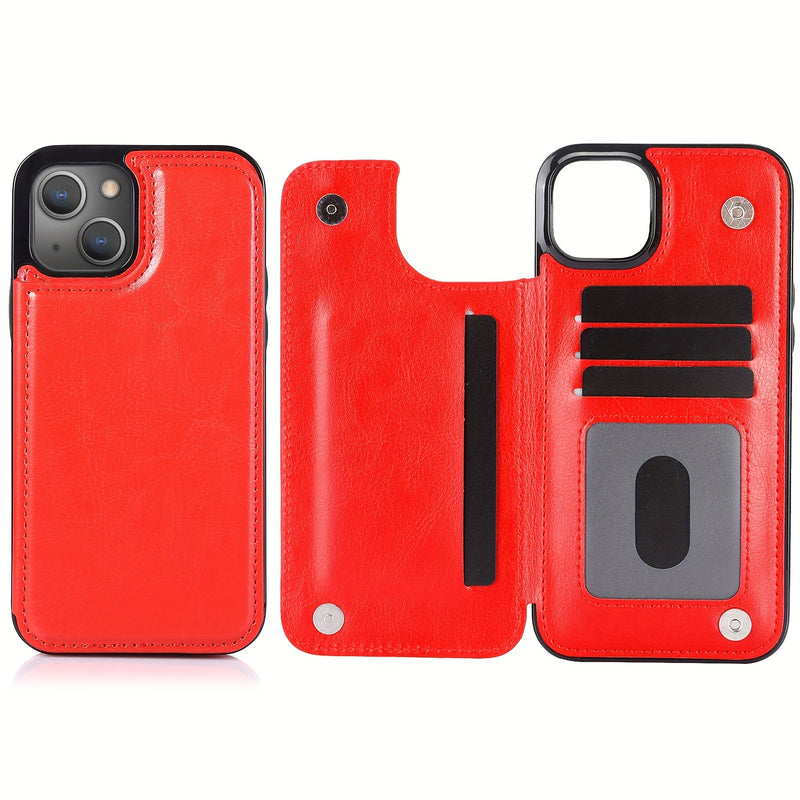 جراب iPhone قابل للطي من الجلد الصناعي عالي الجودة مع فتحات للبطاقات وحامل مقاوم للصدمات متوافق مع موديلات مختلفة بما في ذلك X XR XS Max 11 pro 12 pro 13 pro 14 15 16 SE 6 7 8 plus