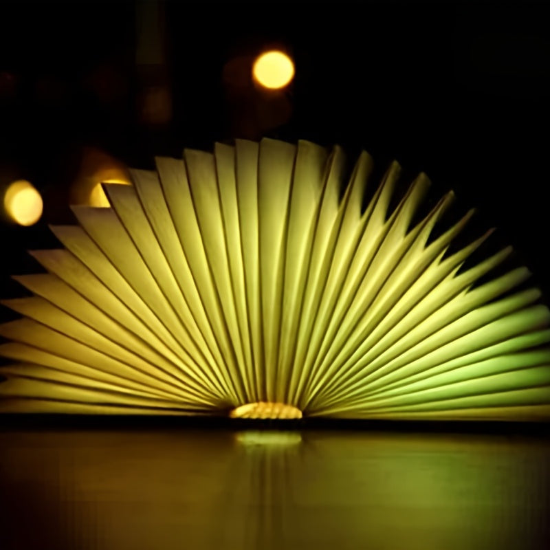 مصباح كتاب خشبي بخمسة ألوان، مصباح كتاب ليلي، مصباح كتاب قابل للطي لغرفة النوم، مصباح طاولة النوم، هدية عيد ميلاد دافئة، مصباح كتاب قابل للطي إبداعي، مصباح كتاب LED، شحن رومانسي