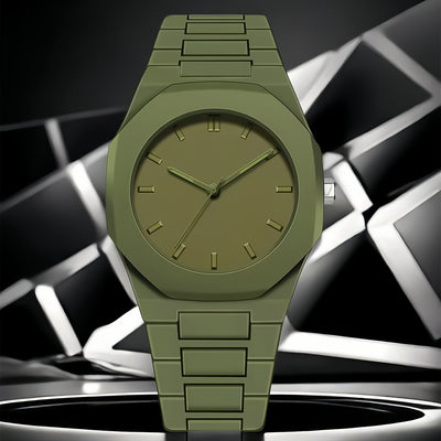 1pc Men'S Quartz Watch - Minimalist Modern Watch with Polygonal Dial, Lightweight Everyday Casual & Formal Watch, Battery-Powered Movement, Compatible with Button Cells (Non-Charged) - Ideal Men'S Gift for Birthdays, Annivers