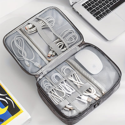 Multi-layer Travel Digital Accessories Storage Bag, Power Bank Earphone Camera Data Cable Storage Box, Multi-functional Divided Mobile Phone Laptop Bag Digital Bag