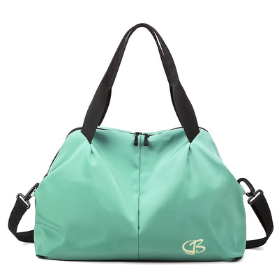 [Pink Gym Bag] Lightweight Pink Nylon Gym Bag for Women | Versatile Wet/Dry Separation, Adjustable Strap, Zip Closure, Portable Travel Bag for Short Trips, Sports Bag