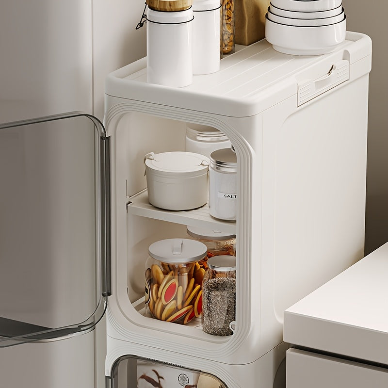 FOOYOO Slim Foldable Storage Organizer - 20.32cm Wide, Rolling Drawer for Kitchen & Bathroom, Over 3.2 Cubic Feet Capacity, Storage Drawer Units