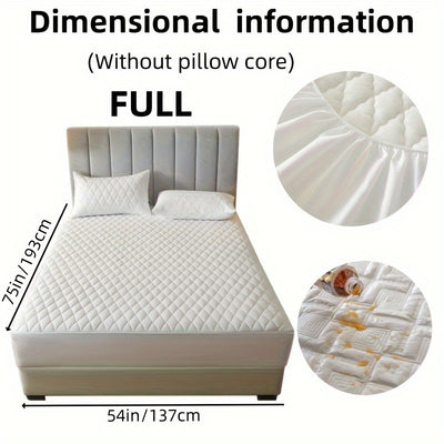 2/3pcs Set of Quilted Waterproof Bed Cover in Multiple Colors, Waterproof Mattress Protector, Bed Cover And Pillowcase Set, Non-Slip Full Coverage Bed Cover.
