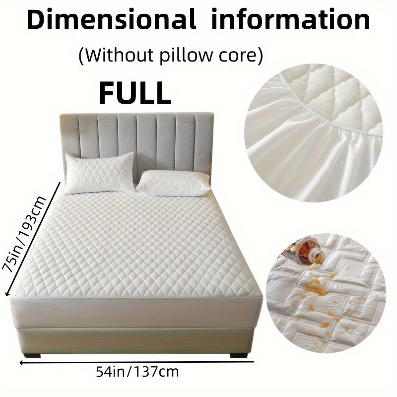 2/3pcs Set of Quilted Waterproof Bed Cover in Multiple Colors, Waterproof Mattress Protector, Bed Cover And Pillowcase Set, Non-Slip Full Coverage Bed Cover.