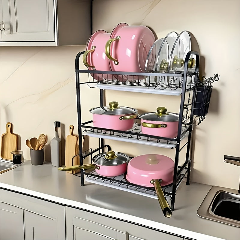 18pcs Pink Stainless Steel Cookware Set with Non-Stick Pans & Lids - Induction Compatible, Stackable Space-Saving Design, Golden-Toned Black Lids & Black Utensil-Friendly Sides, Heat-Resistant Durable 410 Stainless Steel Cons