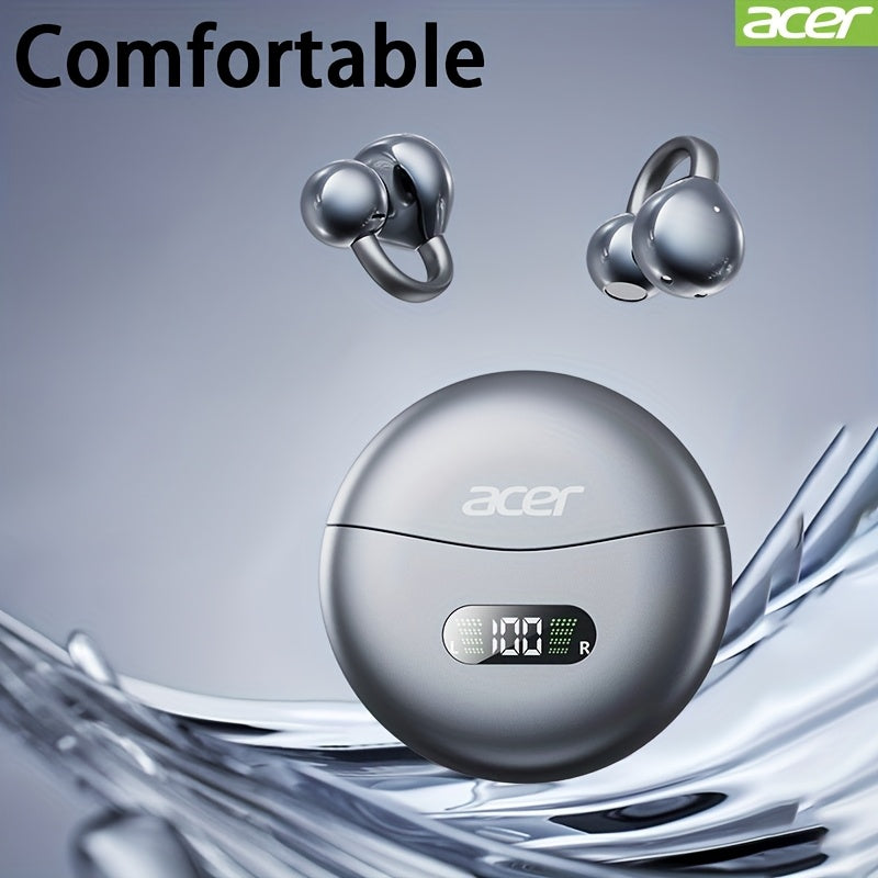 [Acer official genuine]TWS wireless headset, with fashionable lightweight touch design, adaptable sports running scene, support bass stereo and call noise reduction, with low latency gaming mode, HIFI sound. Super long standb