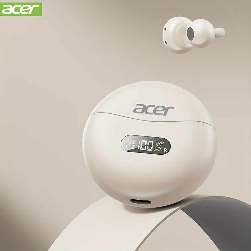 [Acer official genuine]TWS wireless headset, with fashionable lightweight touch design, adaptable sports running scene, support bass stereo and call noise reduction, with low latency gaming mode, HIFI sound. Super long standb