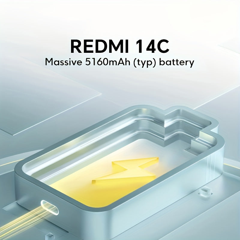 XIAOMI Redmi 14C 120Hz High Refresh Rate, 50MP AI Dual Camera, 1300K HD Main Camera, Large Capacity Battery, 6.88-inch Eye Protection LCD Screen, Side Fingerprint Unlocking, Supports GPS, Not Support NFC Function. No Charger