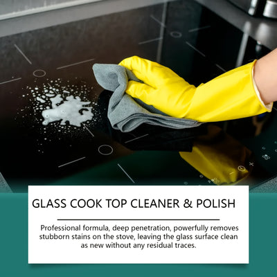 Glass Stovetop Cleaner Polishing Agent, Citric Acid Based, Residue Free, for Household Kitchen, Electric Ceramic Stovetop, Glass Cooktop, Induction Cooktop, Ceramic Hob, Electric Stovetop Panel