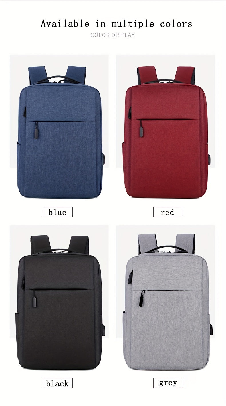 1pc Lightweight Laptop Bag - Durable Fabric Business Backpack with Adjustable Shoulder Straps, Multiple Compartments & Zipper Closure for School, Travel, Work - Grey, Backpack for Travel, Casual Style, Sturdy Construction