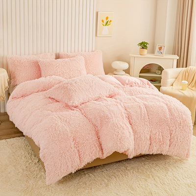 طقم غطاء لحاف فاخر من 3 قطع - غطاء سرير ناعم ومريح لجميع المواسم مصنوع من البوليستر بسحاب لغرفة النوم وغرفة الضيوف والمبيت