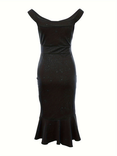 فستان بحافة ورقة اللوتس البودرة