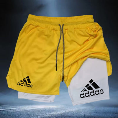 Men's Quick-Dry Athletic Gym Shorts with -Walk Design & 4-Way Stretch - Double-Layered Workout Leggings for Running,M Weightlifting, Hiking - All-Season Breathable Fitness Shorts with Drawstring Waist & Moisture-Wicking Techn