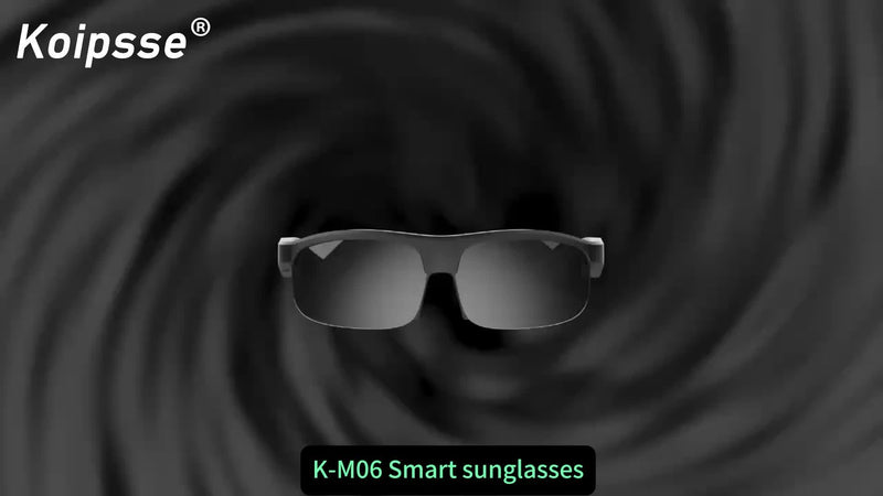 KOIPSSE Smart Glasses with Built-in Microphone, High-Resolution Audio, Waterproof IPX4, USB/Battery Powered, Rechargeable Lithium Polymer Battery, 120mAh, Wireless Connection, Outdoor Sports Glasses with HIFI Music Playback,