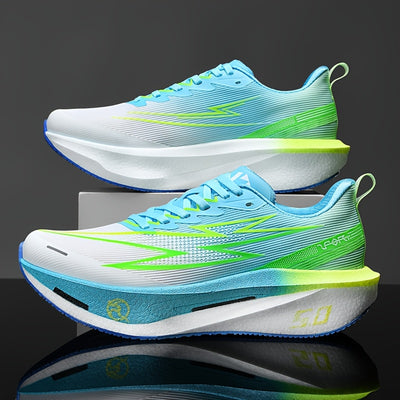 XPD Men's & Women's Lightweight Breathable Running Shoes - Neon Green/Blue/Grey Sneakers with Cushioned Arch Support, Non-Slip MD Sole & Low-Top Design for Gym, Jogging, Training - All-Season Sneakers for Men & Women - Stylis