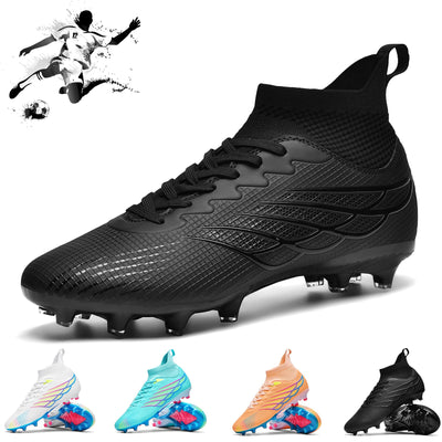 Professional Men'S High-Top Football Boots, AG Cleats, Anti-Slip, Breathable, All-Season Sports Shoes with Lace-Up Closure, TPU Sole, Fabric Inner, for Training, Running, and Outdoor Activities, Football Boot