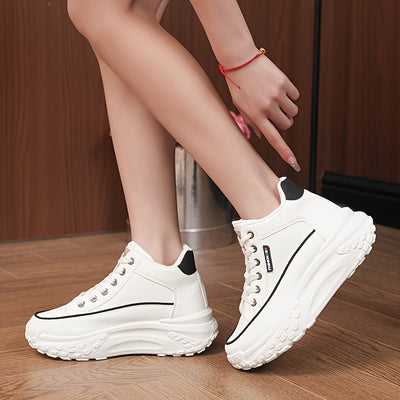 Women's Platform Sneakers, Versatile High Top Outdoor Shoes, Women's Comfortable Athletic Shoes