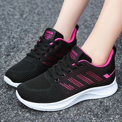 Women's Breathable Mesh Sneakers, Casual Lace Up Outdoor Shoes, Comfortable Low Top Sport Shoes