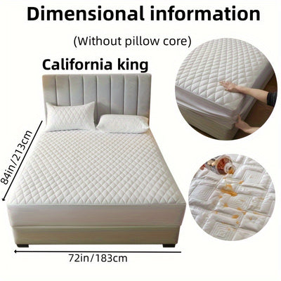 2/3pcs Set of Quilted Waterproof Bed Cover in Multiple Colors, Waterproof Mattress Protector, Bed Cover And Pillowcase Set, Non-Slip Full Coverage Bed Cover.