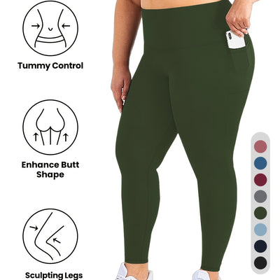 Women'S High-Waist Yoga Leggings with Side Pockets - Stretchy, Tummy Control, Sculpting Design, Black, Slim Fit, High Waisted, Perfect for Sports & Casual Wear, Workout Leggings | Slim Fit Leggings | High Waisted Legging