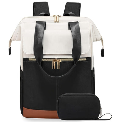 Stylish Women'S Convertible Laptop Backpack - Soft Shell Nylon, Multiple Compartments, Zipper Closure, Ideal for School, Travel & Leisure, Available in Gray, Pink, Blue, Red, Black, Backpack for School