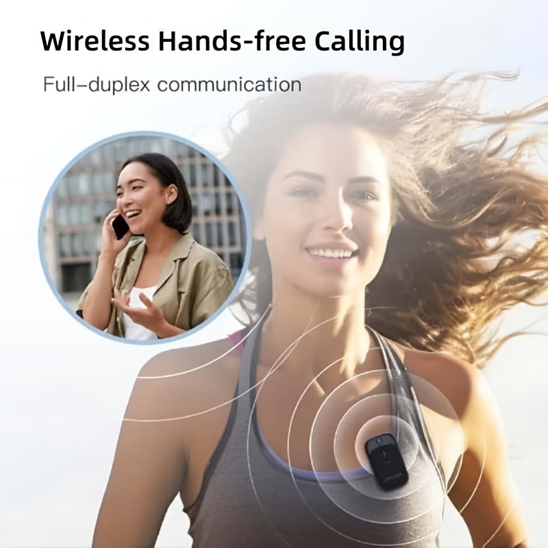 1pc IPX5 Wireless Speaker with Built-in Mic, 18H Playtime, USB-C Charging, Clip-On Mini Portable Design for Sports/Work/Cycling - Smart Voice Assistant, Black, Handsfree Music | Compact Clipon | Textured Surface, Speaker