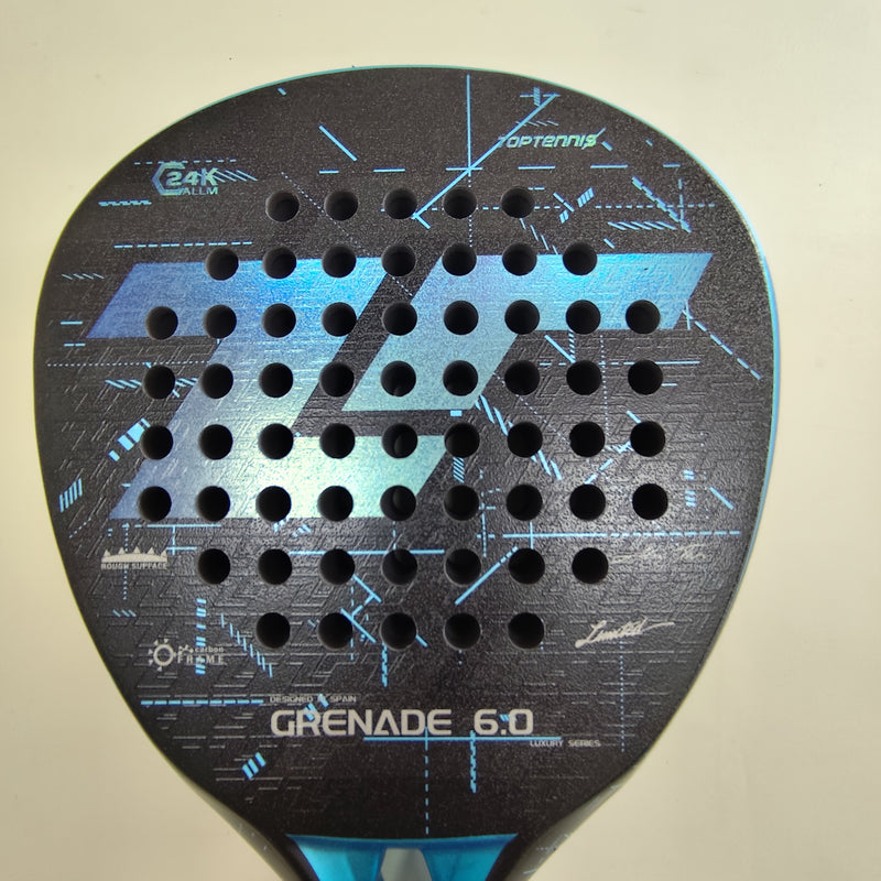 Ultra-Light High-Performance Carbon Fiber Tennis Racket - Blue, Beach & Paddleball Paddle with Ergonomic Handle for Enhanced Control and Power, Beach Paddleball Racket | Sleek Sports Racket | Durable Sports Equipment