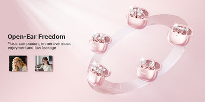 i121 Wireless Clip-On Headphones with Detachable Gemstone Earrings - 10mm Drivers, Hi-Res EQ Sound, Noise Cancellation, Clear Calls, Compatible with All Smartphones, Sports Workout & Halloween Gift, Headphones For Music, Work