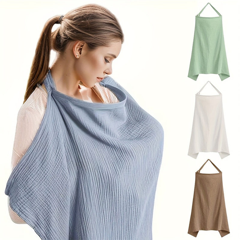Mint Green Breathable Nursing Cover - Multi-Functional Lactation Cloth for Discreet Breastfeeding, Lightweight & Portable for Summer Use, Perfect for New Moms on the Go, Care Accessory | Versatile Nursing Cover | Lightweight