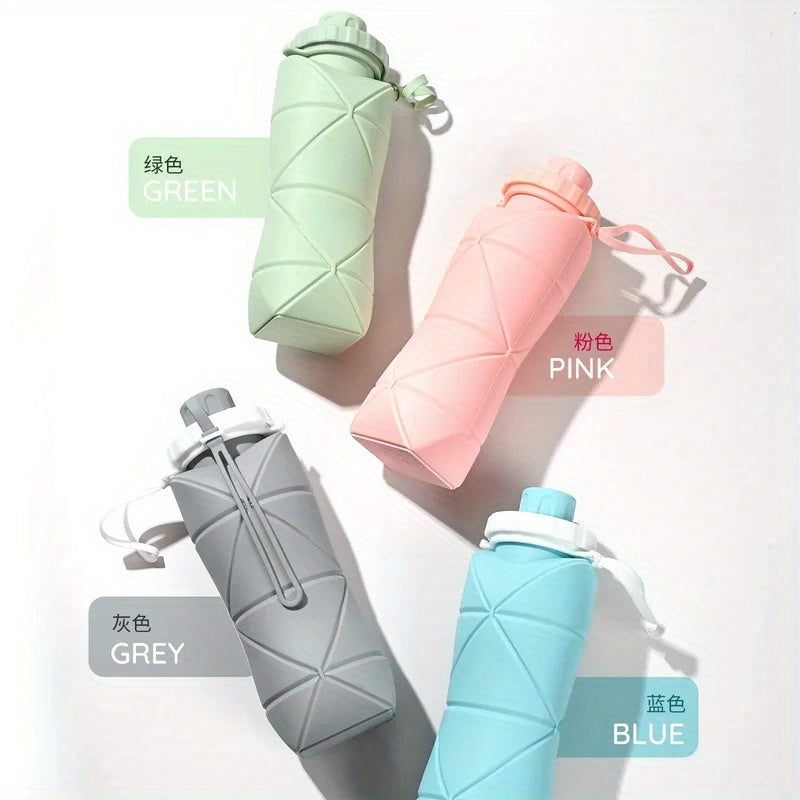 Foldable Silicone Insulated Tumbler - Large Capacity, Portable Water Bottle with Lid and Strap, Ideal for Outdoor, Travel, and Sports Use, Hand Wash Only, Outdoor Hydration|Foldable Water Bottle|Durable Insulation