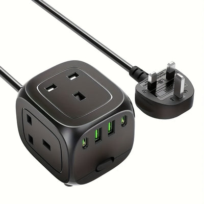 The New Multifunctional Cube-Shaped Socket Is Suitable for Travel, Home, And Office Use.