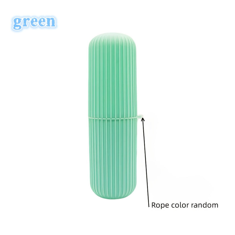 Travel Toothbrush with Portable Case, Rinse Cup and Toothpaste Holder - No Brush, Compact Oral Care Design