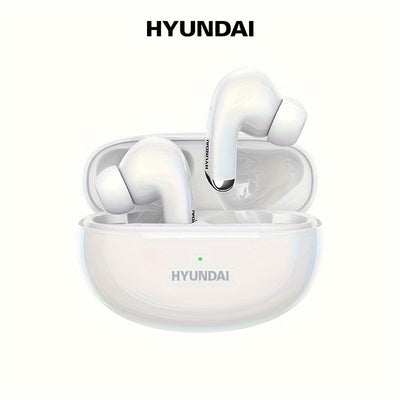 HYUNDAI 2025 Hot Selling Wireless Wireless Earbuds - Low Latency, Long Battery Life, Sound Isolation, with Mic for Gaming, Sports, and Music, Touch Control, USB-C Charging, Semi-Open Back Design, Condenser Microphone, Ideal f
