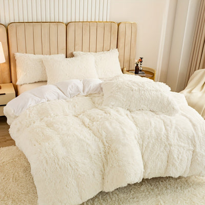 طقم غطاء لحاف فاخر من 3 قطع - غطاء سرير ناعم ومريح لجميع المواسم مصنوع من البوليستر بسحاب لغرفة النوم وغرفة الضيوف والمبيت