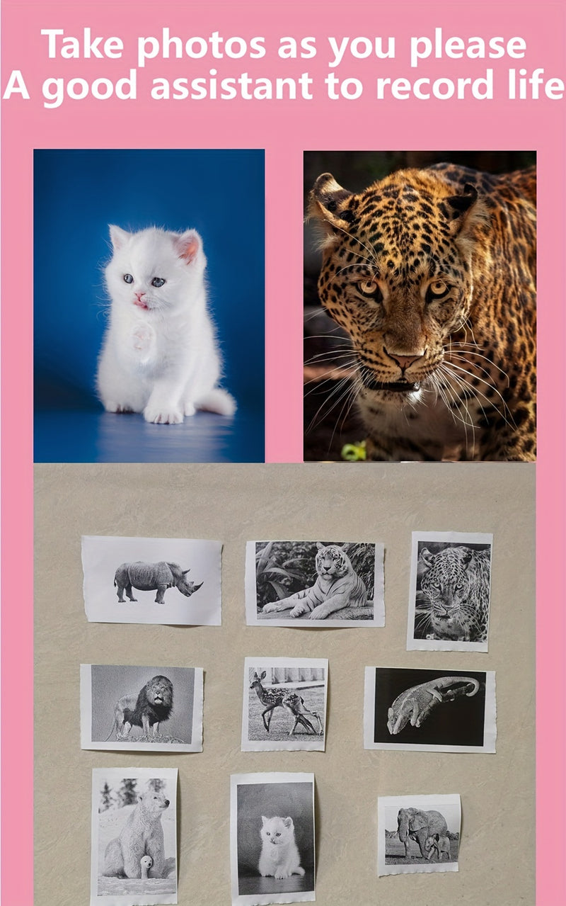 Photo Printer Smart Label Printer Mini Multi-function Portable Photo Printer Sticky Notes Note Code Text List Thermal Printer Ink-free Printer Small Mobile Phone Photo Album Printer