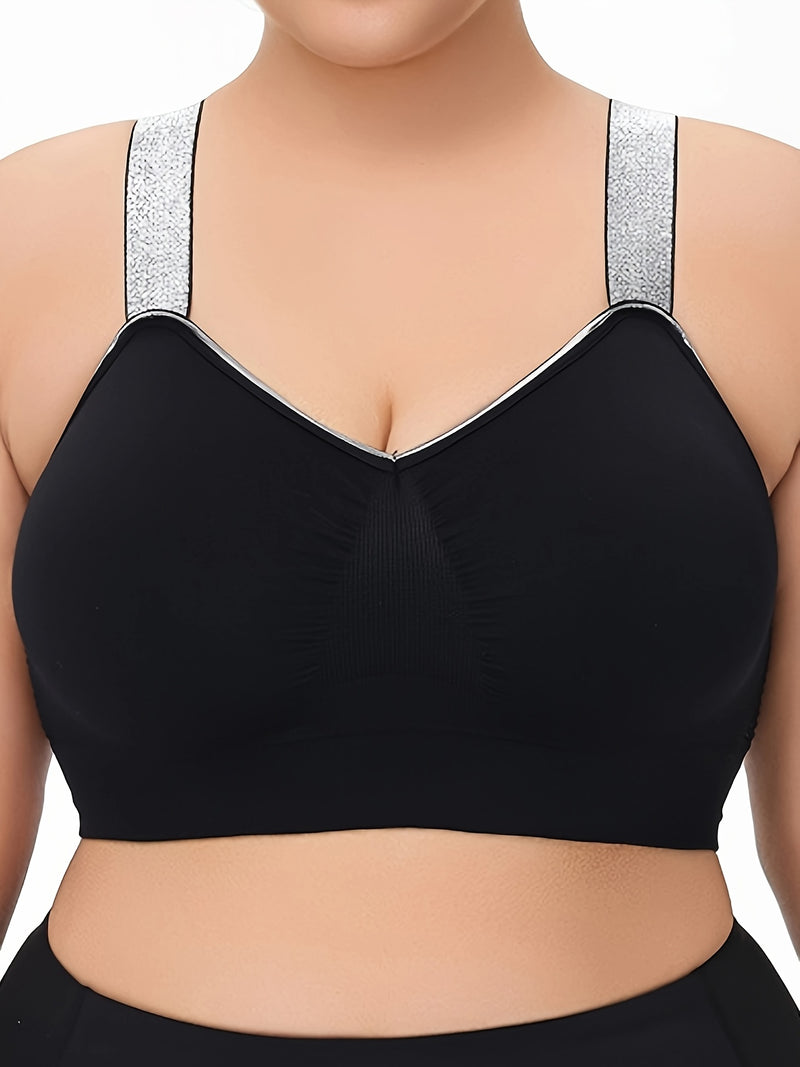 Middle Eastern Summer Thin Silvery Contrast High-End Bra Plus Size Breathable Women&