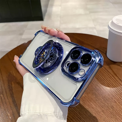 Four-corner Anti-fall Decompression Hub Bracket Mobile Phone Case Suitable For 16 15 14 13 12 11 Plus Pro Max